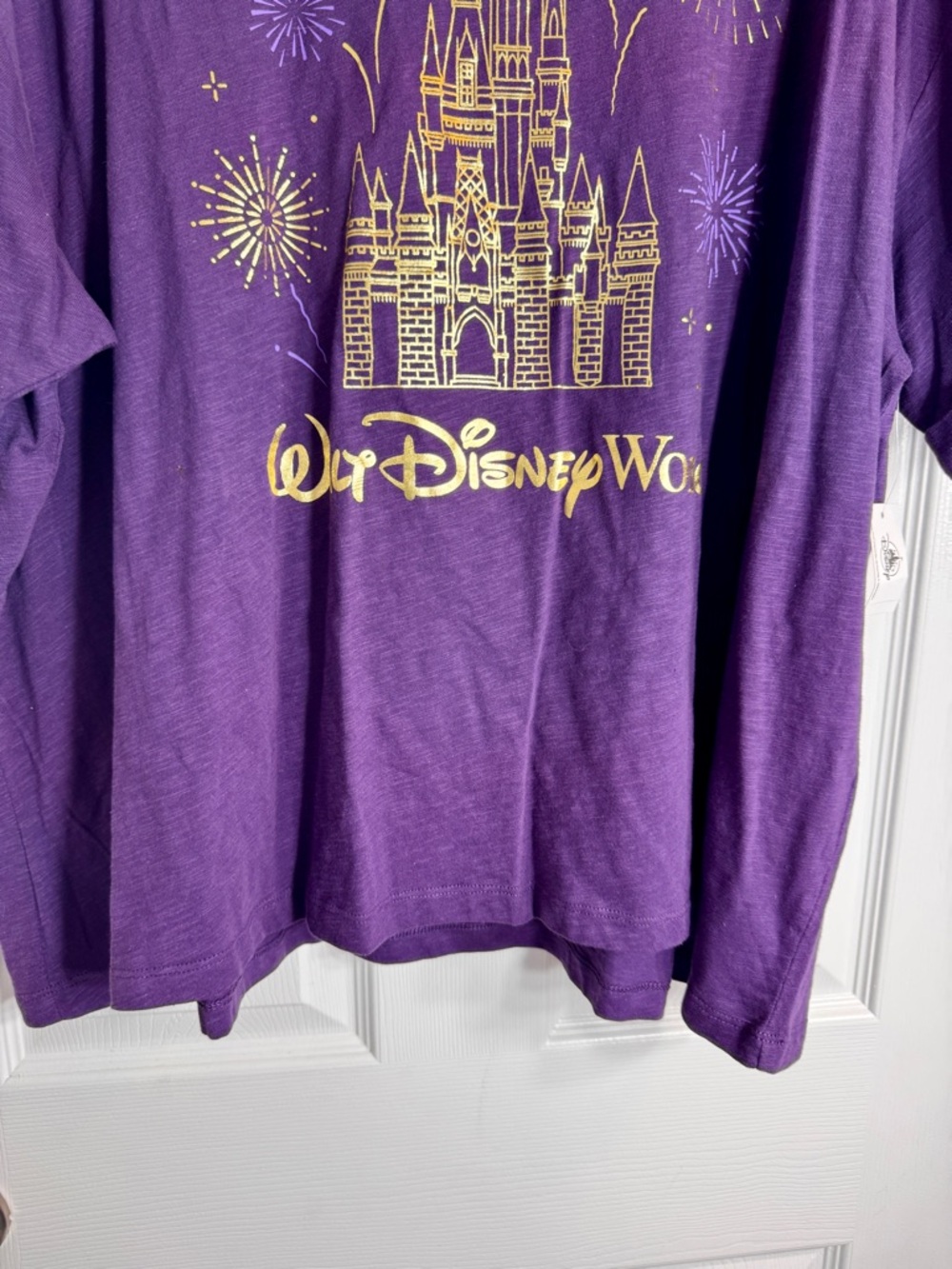 NWT Walt Disney World Purple T-Shirt Gold Cinderella Castle Fireworks Ladies 3X. - Picture 3 of 10